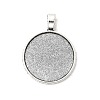 Tibetan Style Alloy Flat Round Pendant Cabochon Settings TIBEP-M022-14AS-1