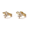Brass Micro Pave Clear Cubic Zirconia Huggie Hoop Earrings EJEW-H121-20G-2