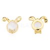 Brass Micro Pave Clear Cubic Zirconia Charms KK-N231-398-2