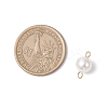 Shell Pearl Round Connector Charms PALLOY-JF04477-01-2