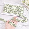 10.5~11 Yards Polyester Embroidery Leaf Ribbons OCOR-GO0001-10-5