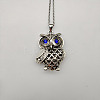 Owl Alloy Pendant Necklaces with Rhinestone for Women Men LS-PZ6923-1-1