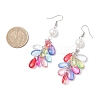 Glass & Plastic Pearl Teardrop Tassel Dangle Earrings EJEW-JE06818-4