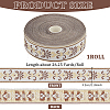24M Polyester Flower Jacquard Ribbons OCOR-WH0045-22A-2