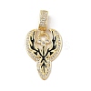 Brass Micro Pave Cubic Zirconia Pendants KK-U047-09G-1