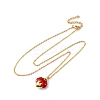 Brass FireBrick Enamel Pendant Necklaces for Women NJEW-K381-08B-G-4