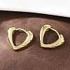 Brass Heart Hoop Earrings EJEW-L274-01G-3