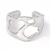 Non-Tarnish 304 Stainless Steel Wide Hollow Open Cuff Ring for Women RJEW-G275-03P-2