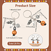 20Pcs Alloy & Wood Keychain KEYC-SC0001-59B-2