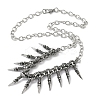 304 Stainless Steel Dragon Claw Bib Necklaces for Men NJEW-D345-02AS-4