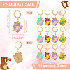 Alloy Enamel Bear Playing Guitar Pendant Locking Stitch Markers HJEW-AB00026-2