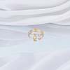 1Pc Brass Micro Pave Clear Cubic Zirconia Open Cuff Rings for Women RJEW-LP0002-37K-3