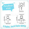30Pcs 3 Styles 201 & 304 Stainless Steel Cup Peg Bails Charms STAS-LP0001-27-2