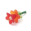 8Pcs Glass Seed Beaded Flower Pendants PALLOY-MZ01195-5