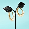 Ring Natural Pearl Beads Hoop Earrings for Girl Women EJEW-JE04685-01-2