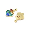 Brass Micro Pave Cubic Zirconia with Enamel Pendants KK-Z134-03G-01-2