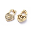 Brass Micro Pave Cubic Zirconia Pendants X-ZIRC-G163-26G-2