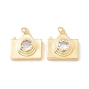 Brass Micro Pave Clear Cubic Zirconia Pendants ZIRC-P098-12G-1