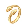 304 Stainless Steel Double Snake Open Cuff Rings LS-RJEW-M072-07G-2