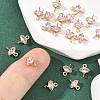SHEGRACE Brass Pave Cubic Zirconia Horse Eye Connector Charms XGRQ2O431-436C-G-5