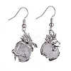 Natural Quartz Crystal Dragon Dangle Earrings EJEW-A092-06P-03-1