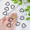 10Pcs Heart Zinc Alloy Spring Gate Rings FIND-DC0008-21-3