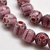 Faceted Millefiori Glass Round Beads Strands X-LK-P006-03-3