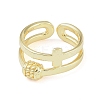 304 Stainless Steel Open Cuff Rings for Women RJEW-H229-02G-03-2