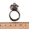 Irregular Rectangle Natural Green Quartz Adjustable Rings RJEW-M157-13R-3