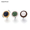 Adjustable Alloy & Iron & Rhinestone Bezel Cup Ring Base with Rotatable Tray MAK-T012-15S-5