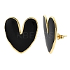 Heart 201 Stainless Steel Enamel Stud Earrings EJEW-Z151-12G-02-6