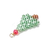 Christmas Themed Glass Seed Beaded Pendants PALLOY-MZ00868-02-4