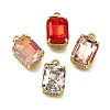 Brass Glass Charms KK-V011-32G-1