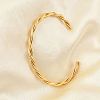 Ion Plating(IP) 304 Stainless Steel Twisted Rope Cuff Bangles BJEW-P296-01G-1