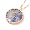 Dry Pressed Real Flower Resin Pendant Necklace LS-NJEW-G088-01KCG-01-2