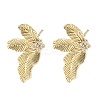 Brass Micro Pave Clear Cubic Zirconia Stud Earring Findings KK-Z106-02G-04-1