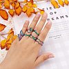 9Pcs 9 Style 304 Stainless Steel Hand & Infinite & Heart & Moon Cuff Rings RJEW-SZ0001-19-3