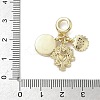 Brass Micro Pave Clear Cubic Zirconia European Dangle Charms KK-K368-25G-3