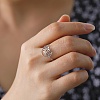 Non-Tarnish Hollow Out Lotus 304 Stainless Steel Finger Ring for Women LS-RJEW-E073-06P-4