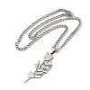Non-Tarnish 201 Stainless Steel Hollow Pendant Necklaces NJEW-H022-02P-1