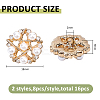 16Pcs 2 Styles 1-Hole Zinc Alloy Rhinestone Shank Buttons BUTT-FH0001-032-2