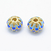 Electroplate Brass Enamel Beads KK-K185-02A-RS-2