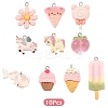 10Pcs 10 Styles Opaque & Transparent Resin Pendants RESI-YW0005-18-1