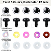 60 Sets 5 Colors Half Round ABS Plastic Doll Craft Eyes DIY-GF0010-67A-2