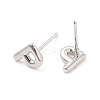 Brass Hollow Out Initial Letter Stud Earrings for Women EJEW-A044-01P-P-2