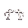 Platinum Plated Alloy Letter Pendants PALLOY-J718-01P-T-1