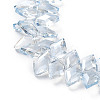Electroplate Rhombus Glass Beads Strands X-EGLA-A036-12A-PL01-3