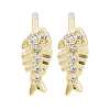 Brass Pave Clear Cubic Zirconia Stud Earring EJEW-S217-G05-1