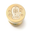 Christmas Golden Tone Wax Seal Brass Stamp Heads LS-AJEW-A058-01F-1