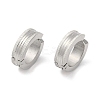 Non-Tarnish Frosted 304 Stainless Steel Non Piercing Earrings EJEW-M001-07A-P-1
